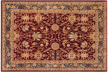 handmade Traditional Kafkaz Chobi Ziegler Red Blue Hand Knotted RECTANGLE 100% WOOL area rug 10 x 14